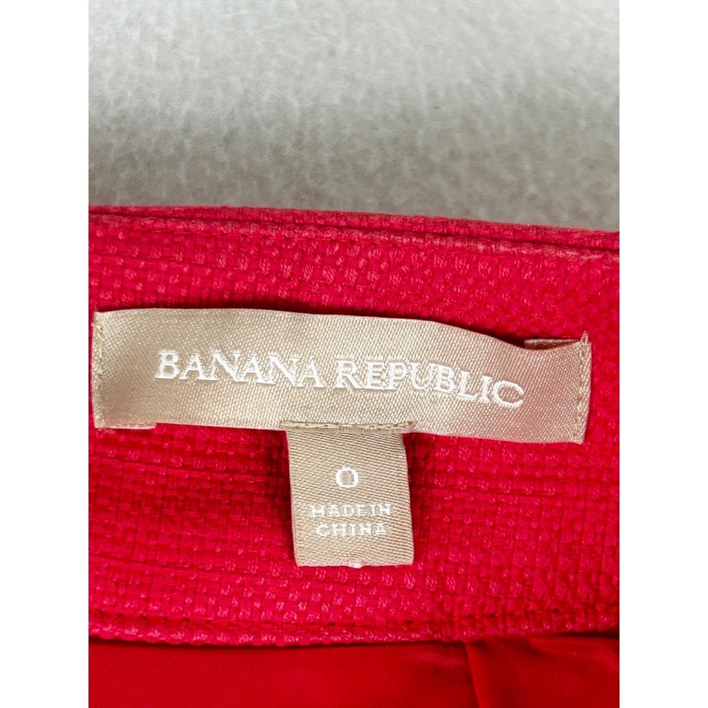 Banana Republic Pencil Skirt Women 0 Red Career Coastal CorpGore FREE SHIPPING - Picture 2 of 8